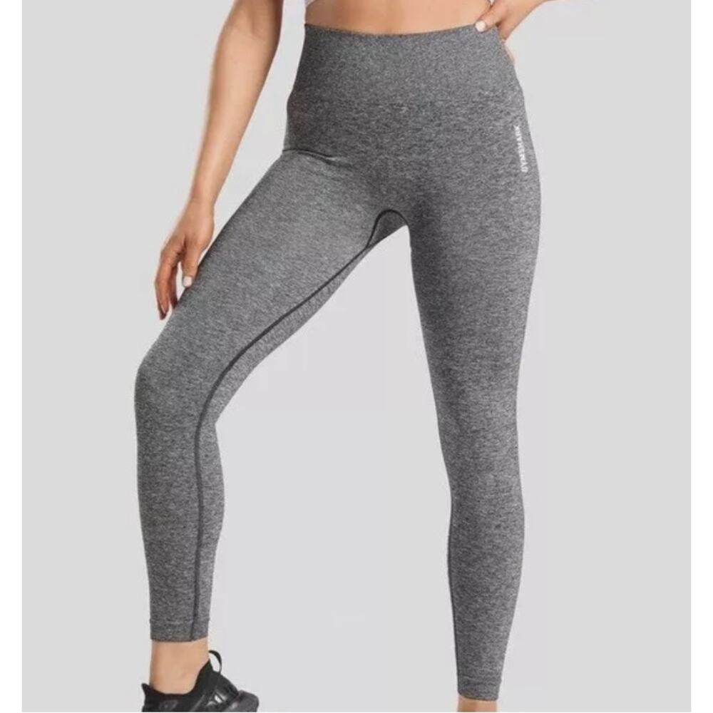 Gymshark Adapt Women’s Marl Grey Seamless Leggings Tight Size Small